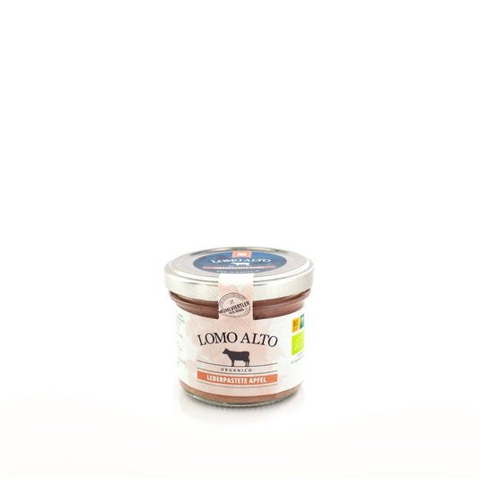 Biologische Leberpastete Apfel im Glas 95g von Lomo Alto
